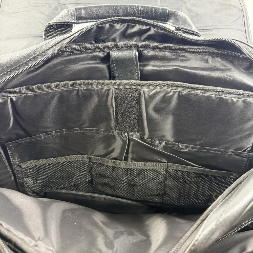 Unbranded Leather Laptop Bag Satchel Black Large Business Casual Shoulder Strap